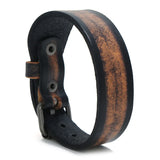 Wide Wrap Leather Bracelet Buckle Wristband Men Cuff