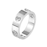 Cross CZ Crystal Rings Stainless Steel Lover Ring for Women Men