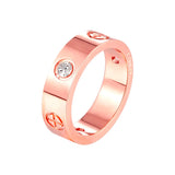 Cross CZ Crystal Rings Stainless Steel Lover Ring for Women Men