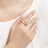 Cross CZ Crystal Rings Stainless Steel Lover Ring for Women Men