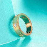 Cross CZ Crystal Rings Stainless Steel Lover Ring for Women Men
