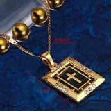 Rhinestone Cross Pendant Necklace Enamel Crucifix Chain
