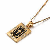 Rhinestone Cross Pendant Necklace Enamel Crucifix Chain