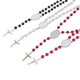 Cross Pendant Rosary Beads Sublimation Necklace