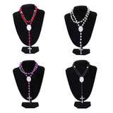 Cross Pendant Necklace Rosary Beads Catholic Prayer Religious Jewelry