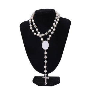 Cross Pendant Sublimation Necklace Rosary Beads Necklace