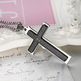 Cross Prayer Pendant Necklace Titanium Stainless Steel Chain