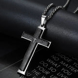 Cross Prayer Pendant Necklace Titanium Stainless Steel Chain
