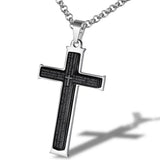 Cross Prayer Pendant Necklace Titanium Stainless Steel Chain