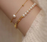 100% Natural Freshwater Pearl 14K Filled Ladies Bracelet Jewelry