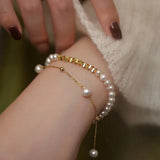 100% Natural Freshwater Pearl 14K Filled Ladies Bracelet Jewelry