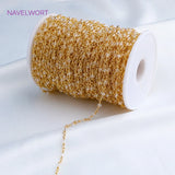 Crystal Beaded Chain 14K Plated DIY Necklace Making