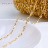 Crystal Beaded Chain 14K Plated DIY Necklace Making