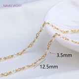 Crystal Beaded Chain 14K Plated DIY Necklace Making