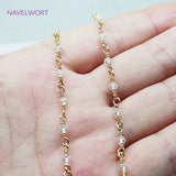 Crystal Beaded Chain 14K Plated DIY Necklace Making