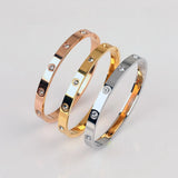 Crystal Bracelet Titanium Love Stainless Steel Bangle