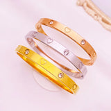 Crystal Bracelet Titanium Love Stainless Steel Bangle