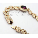 Crystal Bracelet CZ Green Purple Rose Jewelry Women Wedding Gift