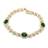 Crystal Bracelet CZ Green Purple Rose Jewelry Women Wedding Gift