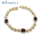 Crystal Bracelet CZ Green Purple Rose Jewelry Women Wedding Gift