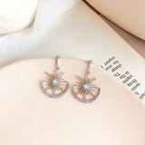 Crystal Geometric Women Dangle Earrings Solar Moon Crystal Earrings For Women