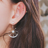 Crystal Geometric Women Dangle Earrings Solar Moon Crystal Earrings For Women