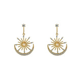 Crystal Geometric Women Dangle Earrings Solar Moon Crystal Earrings For Women