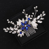 Crystal Hair Comb Bride Tiara Wedding Hair Accessories Leaf Pearl Women Hairpins