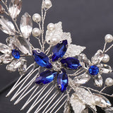 Crystal Hair Comb Bride Tiara Wedding Hair Accessories Leaf Pearl Women Hairpins