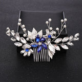 Crystal Hair Comb Bride Tiara Wedding Hair Accessories Leaf Pearl Women Hairpins
