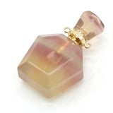 Crystal Perfume Bottle Pendant Natural Stone Vial Jewelry for Women
