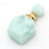 Crystal Perfume Bottle Pendant Natural Stone Vial Jewelry for Women
