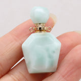 Crystal Perfume Bottle Pendant Natural Stone Vial Jewelry for Women