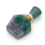 Crystal Perfume Bottle Pendant Natural Stone Vial Jewelry for Women