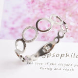 Crystal Round Stainless Steel Bangles for Women