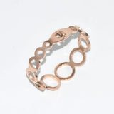 Crystal Round Stainless Steel Bangles for Women