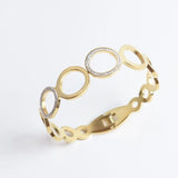 Crystal Round Stainless Steel Bangles for Women