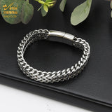Cuban Chain Men Bracelet Stainless Steel Chain Bracelet Silver Jewelry Gift
