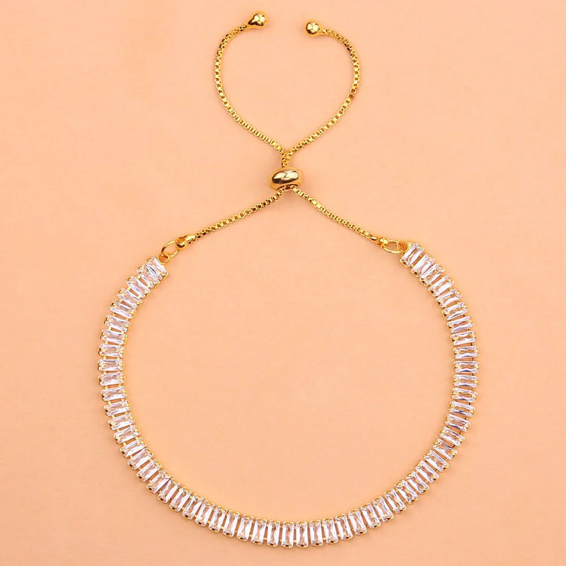Crystal Bracelet Bangle Geometric Shape Adjustable Jewelry Women