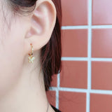 CZ Butterfly Hoop Earrings Sterling Silver 925 Women's Jewelry