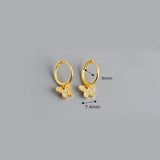 CZ Butterfly Hoop Earrings Sterling Silver 925 Women's Jewelry