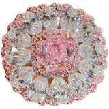 CZ Wedding Rings Silver Pink Crystal Heart Ring CZ Gift for Women