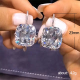 Cushion Cut Zircon Dangle Earrings for Women