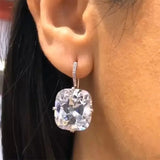 Cushion Cut Zircon Dangle Earrings for Women