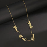 Personalized Stainless Steel Necklace with 6 Nameplates