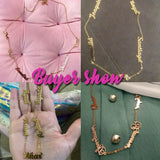 Personalized Stainless Steel Necklace with 6 Nameplates