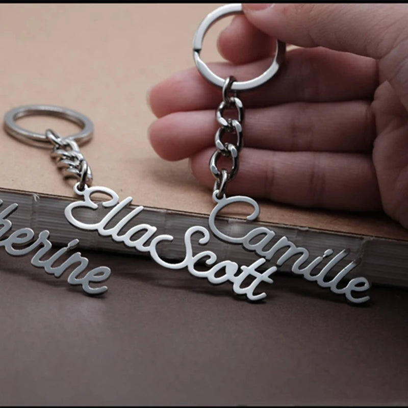 Women's Stainless Steel Letter Key Chain Ring - Birthday Gift