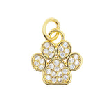 Cat Dog Bear Paw Charms Pendant Zircon Plated Women Necklace