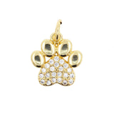 Cat Dog Bear Paw Charms Pendant Zircon Plated Women Necklace