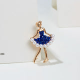 Ballet Girl Dancer Rhinestone Brooch Pin Wedding Jewelry Gift